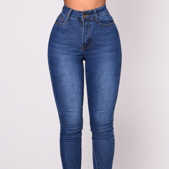 Fashion Nova First Pick High Rise Jeans - Medium Blue Wash - Picture 2 of 4